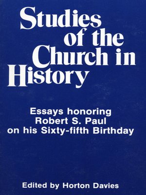 cover image of Studies of the Church in History